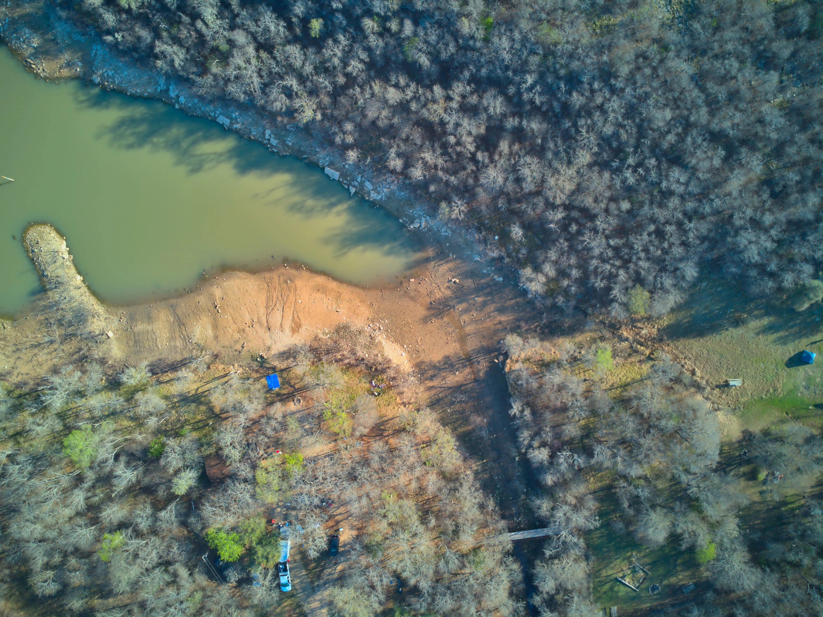 Aerial view of a lake