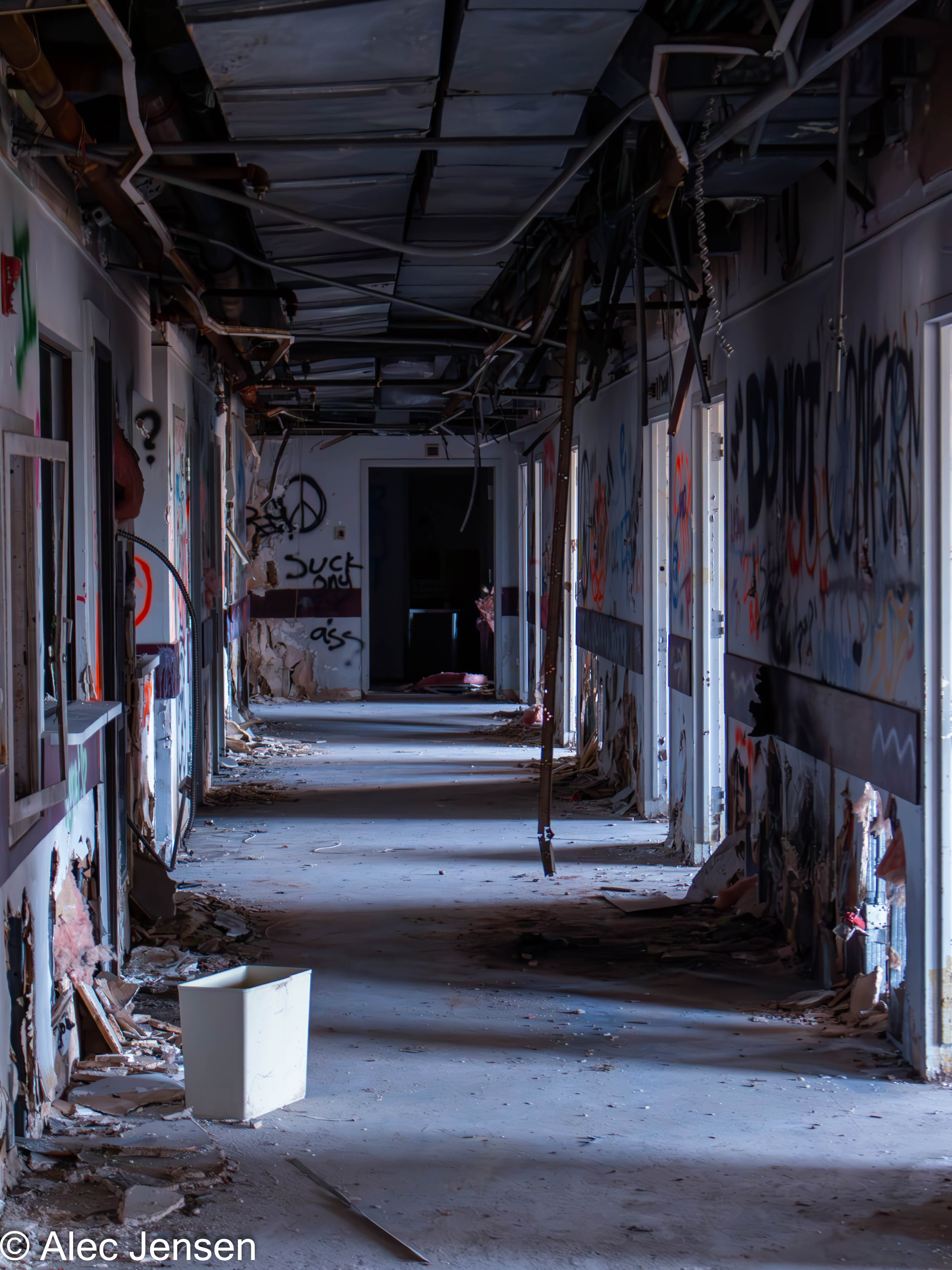 A picture of an abandoned hospital